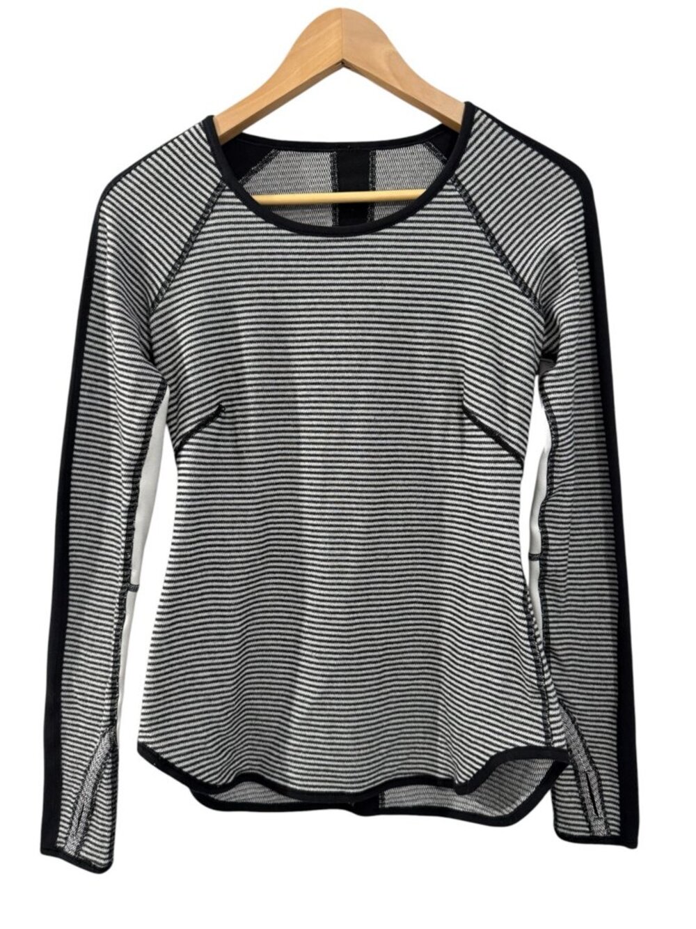 Lululemon Reversible Black White Stripe Long Sleeve Top